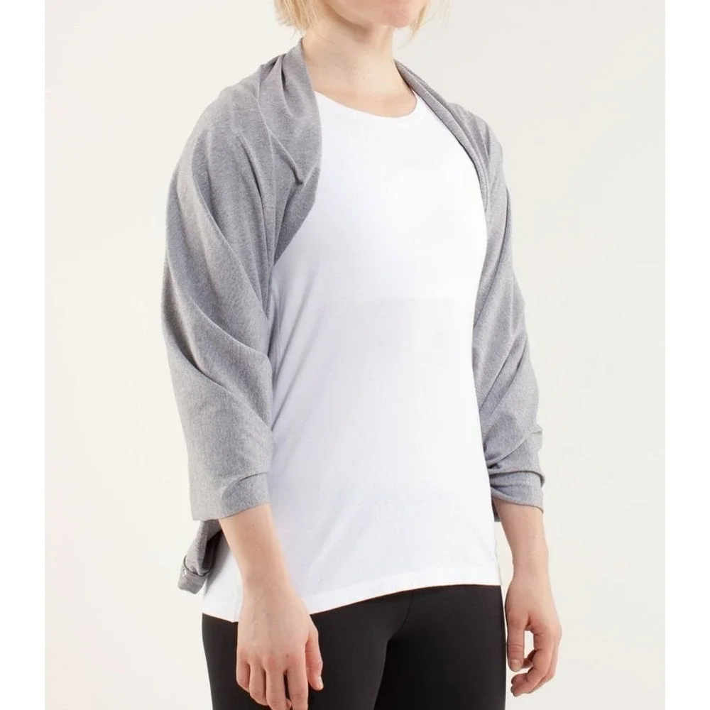 Lululemon Vinyasa Scarf One Size Snap Button Wrap Yoga Shawl Nursing Minimalist